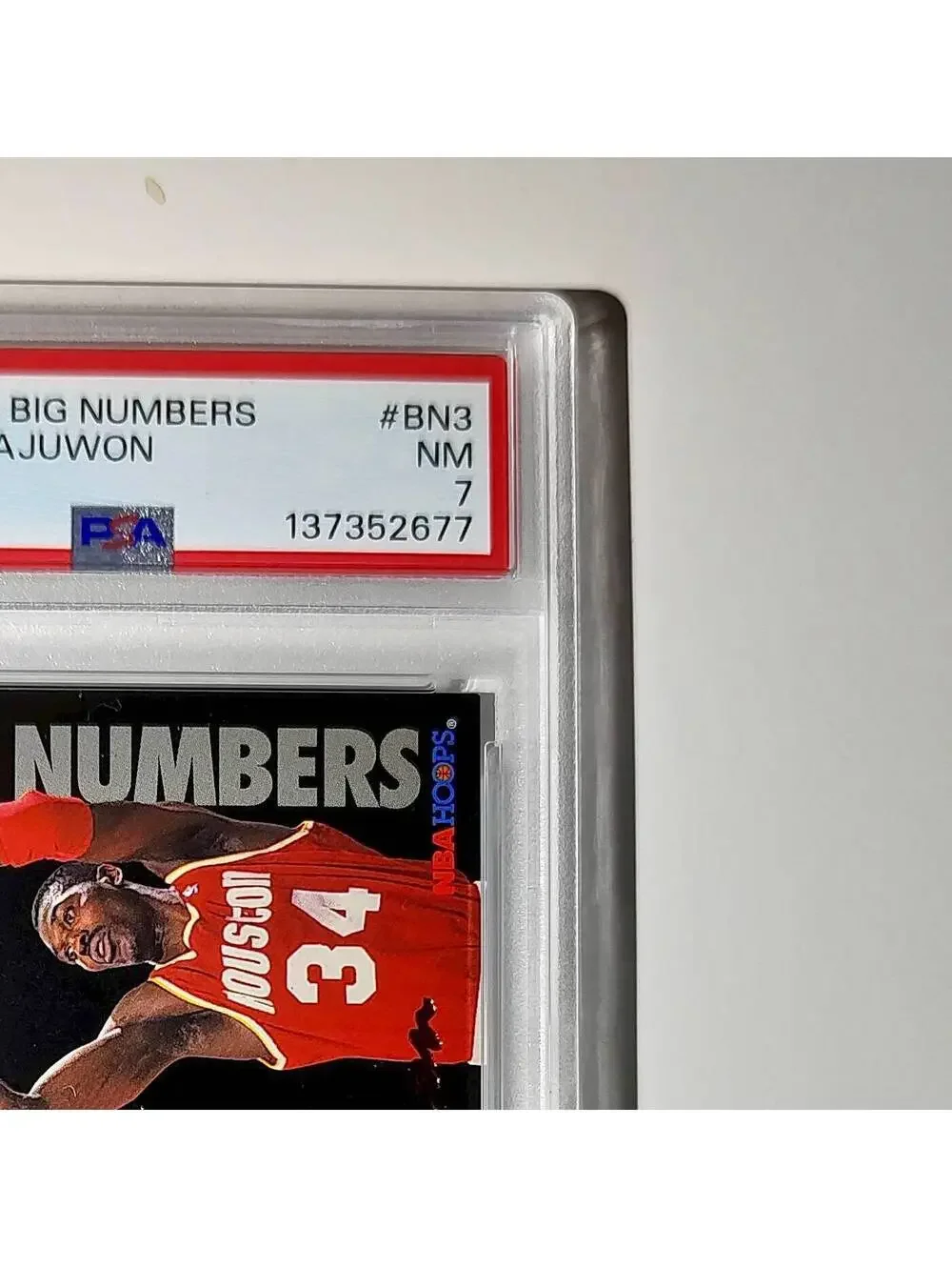 Hakeem Olajuwon 1994 NBA Hoops Big Numbers #BN3 Rainbow PSA 7 NM